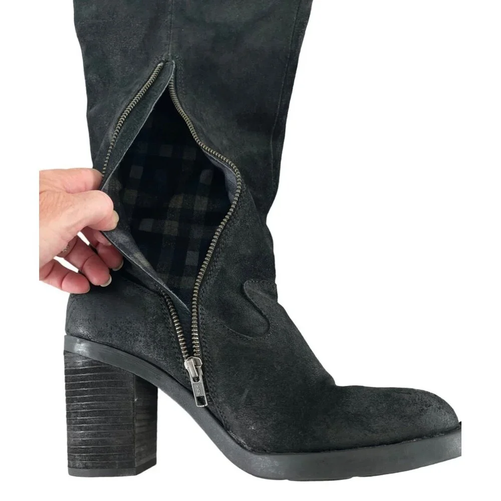 Born Womens Kathleen Over the Knee Suede Distressed Leather Boots Size 9.5M $245